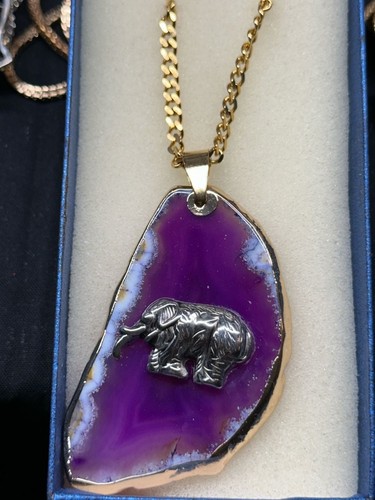 Purple agate slice - purple,