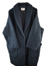 FARHI Blue Long Coat size L Womens Overcoat Casual Outdoors Outerwear