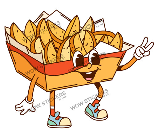 Potato wedges mascot sticker - wedges,