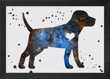Labrador puppy nebula Framed