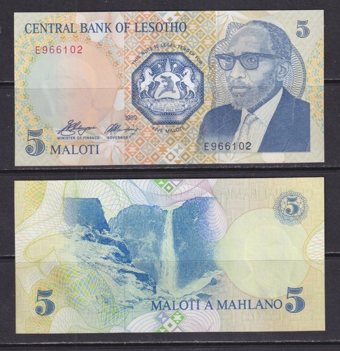 Lesotho 1989 maloti unc - lesotho, 5