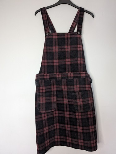 Burgundy check pinafore - tu,