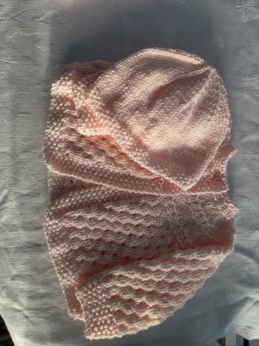 Hand knitted baby matinee coat - knitted,