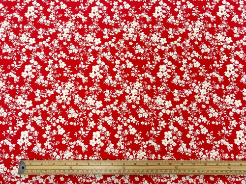 Floral cotton fabric rose - floral,