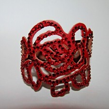 Selection of wrist band cuffs crystal detail lots of choice red cream green UK