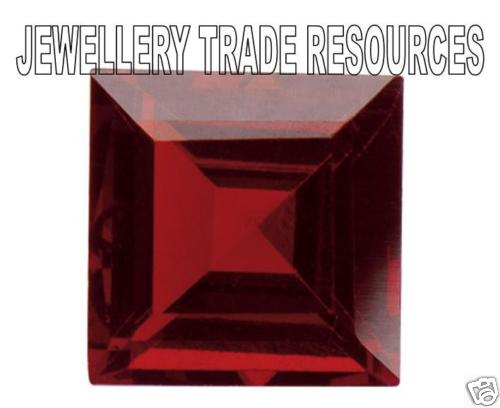 Natural rich red - garnet, square