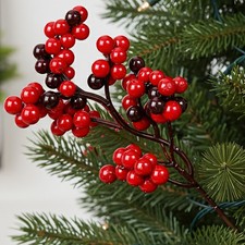 10pcs Artificial Berry Stems Christmas Berry Picks Decor Berries Branches