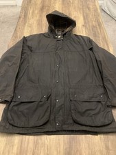 Barbour Classic Durham Waxed Jacket, Hooded, Olive Green. 40 Large. Mens