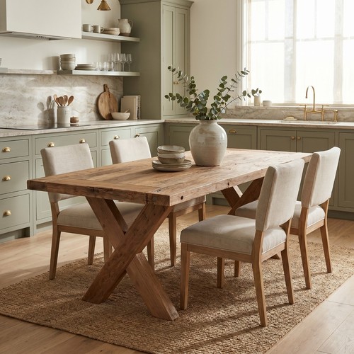 Reclaimed oak dining - dining, table