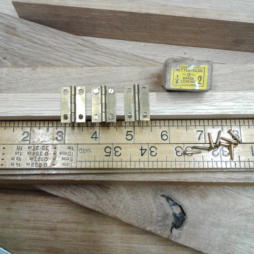 Vintage brass hinges steel pin - brass,