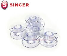 5 GENUINE SINGER PLASTIC SEWING MACHINE BOBBINS STAMPED LOGO 15K 15J +