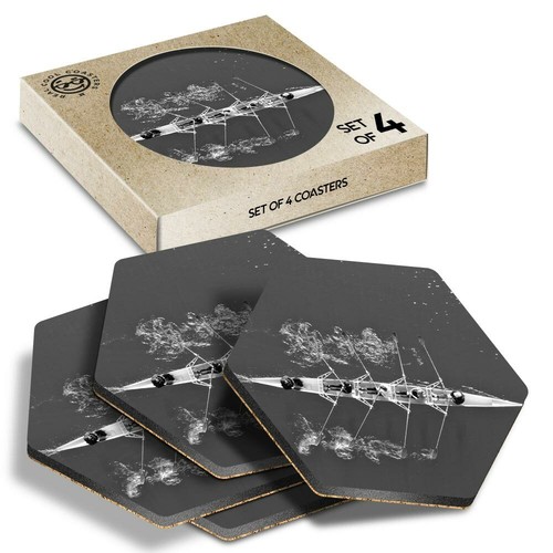 Hexagon coasters bw - x,