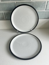 2 x Denby Everyday Black Pepper Salad/Small Dinner plate 23cm, Used Good.