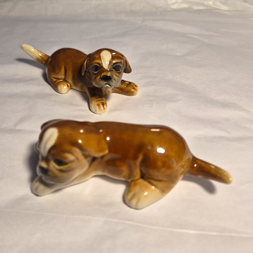 Porcelain goebel boxer puppy - goebel,