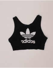 ADIDAS Womens Graphic Sport Bra Top UK 8 Small Black A230