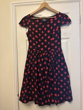 Heart And Roses Women’s Dress Black And Red Polkadot Size 14