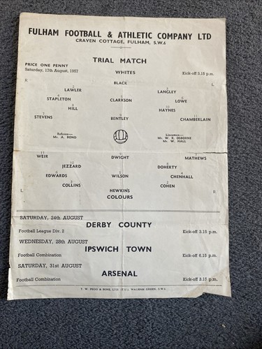 Fulham trial match craven - fulham,
