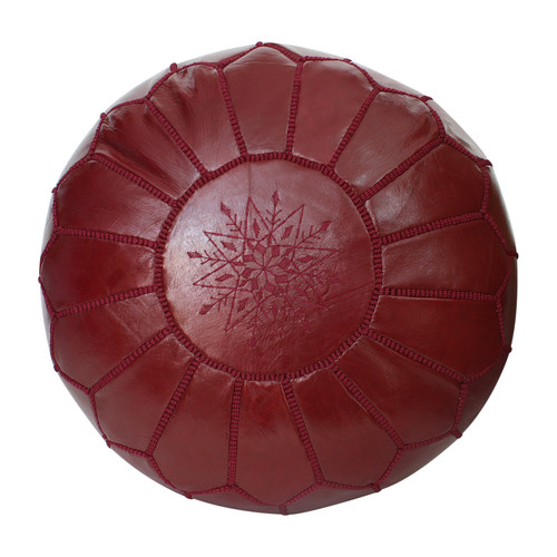 Moroccan burgundy red leather - burgundy,