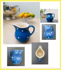 Medium Vintage Cornishware blue and white DominoPolka Dot Jug Sandygate. lovely