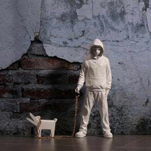 Man and dog sculpture - and, modern
