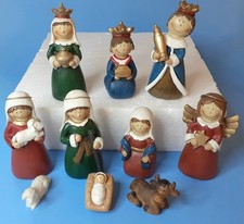 Childrens Ceramic Nativity Figures Tesco 2012 hardly used and boxed, please see