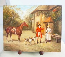 Oil On Board/Wood Painting Of