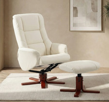 Cream Swivel Recliner Chair &