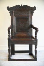 Antique oak wainscot chair - oak,