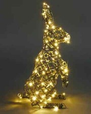 NOMA Grey Wicker Rattan Rabbit 70 LED Outdoor Decoration 58cm Warm White