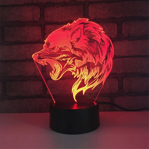 Wolf head night - wolf, light