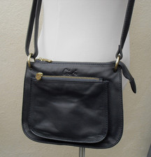Gigi dark navy blue leather long strap crossbody shoulder bag