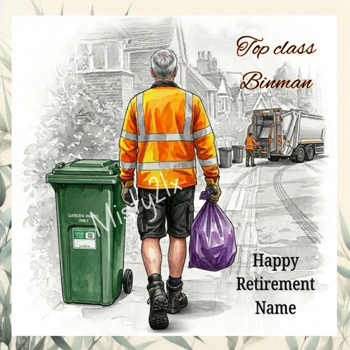 Personalised binman greeting - binman,