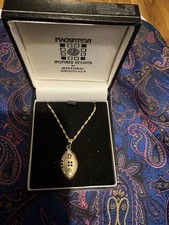 VINTAGE RARE 9CT YELLOW GOLD CHARLES RENNIE MACKINTOSH ROSE  PENDANT  NECKLACE