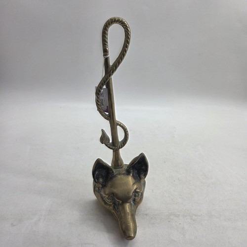 Brass fox door - brass, heavy