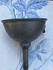 Antique Pewter Wine Funnel Small size  with strainer and ring attachment 