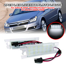 2X License Number Plate Lamp Light LED White For Vauxhall Opel Astra H 2004-09