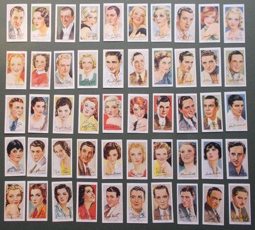 Cigarette cards film stars - cards,