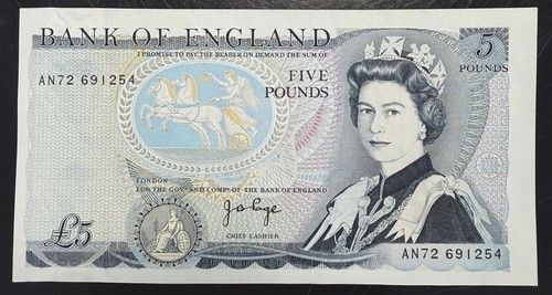 Old five pound note - five,