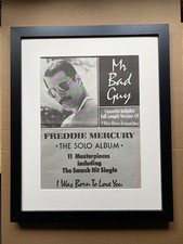 FREDDIE MERCURY MR BAD GUY (FRAMED) POSTER SIZED original music press advert fro