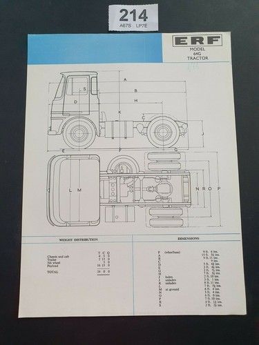 Erf model 64g tractor unit - model,