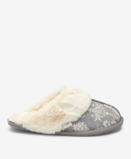 BNWT Laura Ashley Grey Real Suede Leather Mule Slippers Size Small S UK 3-4