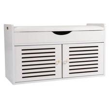 White Small Storage Bench