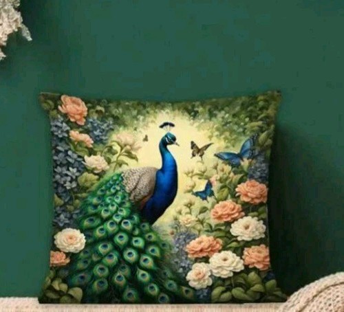 Peacock cushion covers - 1,