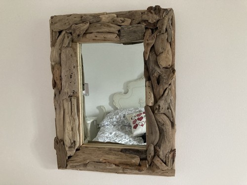 Wooden driftwood wall mirror - driftwood,