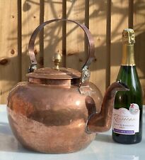 LARGE ANTIQUE FRENCH COPPER KETTLE, BOUILLOIRE, Diam 25cm H35cm L37cm - 1800s