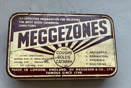 Vintage meggezones tin - vintage,