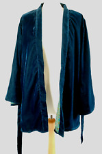 Velvet kimono top blue 10 12 14 16 18 20 22 hippy wedding plus event jacket art