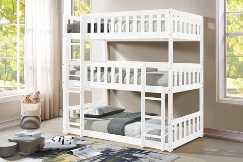 Triple bunk bed with ladder - bunk,