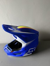 Fox Racing V2 Helmet - Size S (55 56 Cm) - Blue/White/Yellow Brand New
