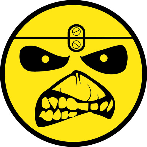 Iron maiden yellow head logo - maiden,